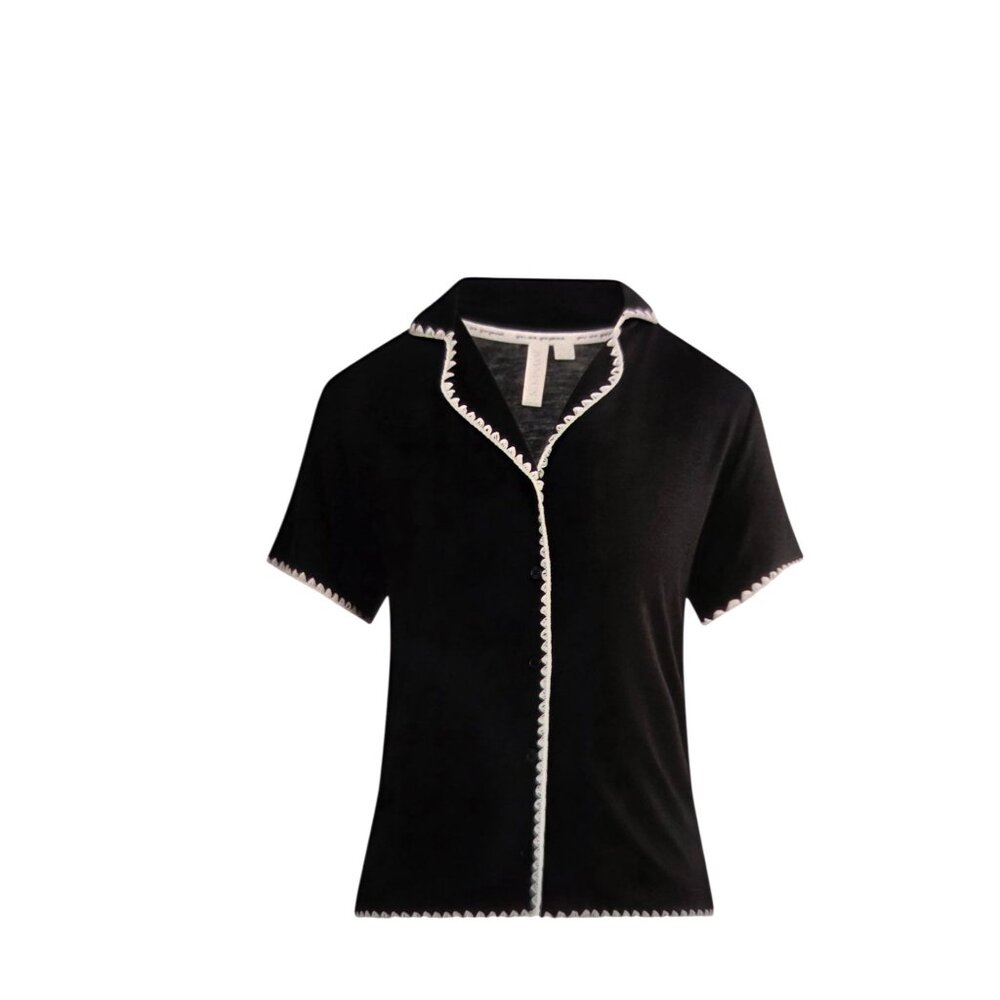 NWT Women’s Short Sleeve Notch Black Pajama Set – Plus Size 2X (18W-20W) - Picture 3 of 6